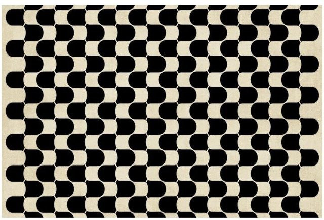 Lodestar Teppich mit französischem Retro-Karomuster in Schwarz, B/H: 60 x 40 cm - Bild 1