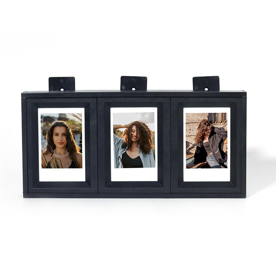 CosyHome Retro 3-Fächer-Fotorahmen für 3-Zoll-Bilder in Multi, Wand- und Tischrahmen mit Ständer und Haken - Bild 3