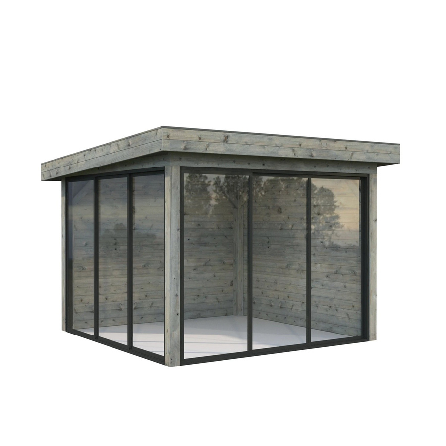 Palmako Pavillon Lenna Set 401 Slide Grau, B/T/H: 300 x 300 x 245 cm, tauchgrundiertes Fichtenholz mit Pultdach - Bild 2