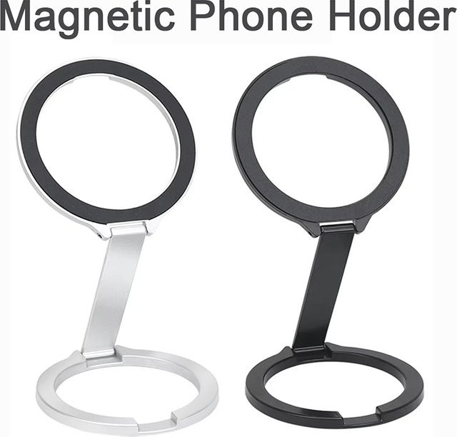 VORTNGLE Magnetischer Telefonhalter in Silber, 360 Grad drehbar und faltbar, universeller Desktop- und Fitnessgeräte-Halter - Bild 1