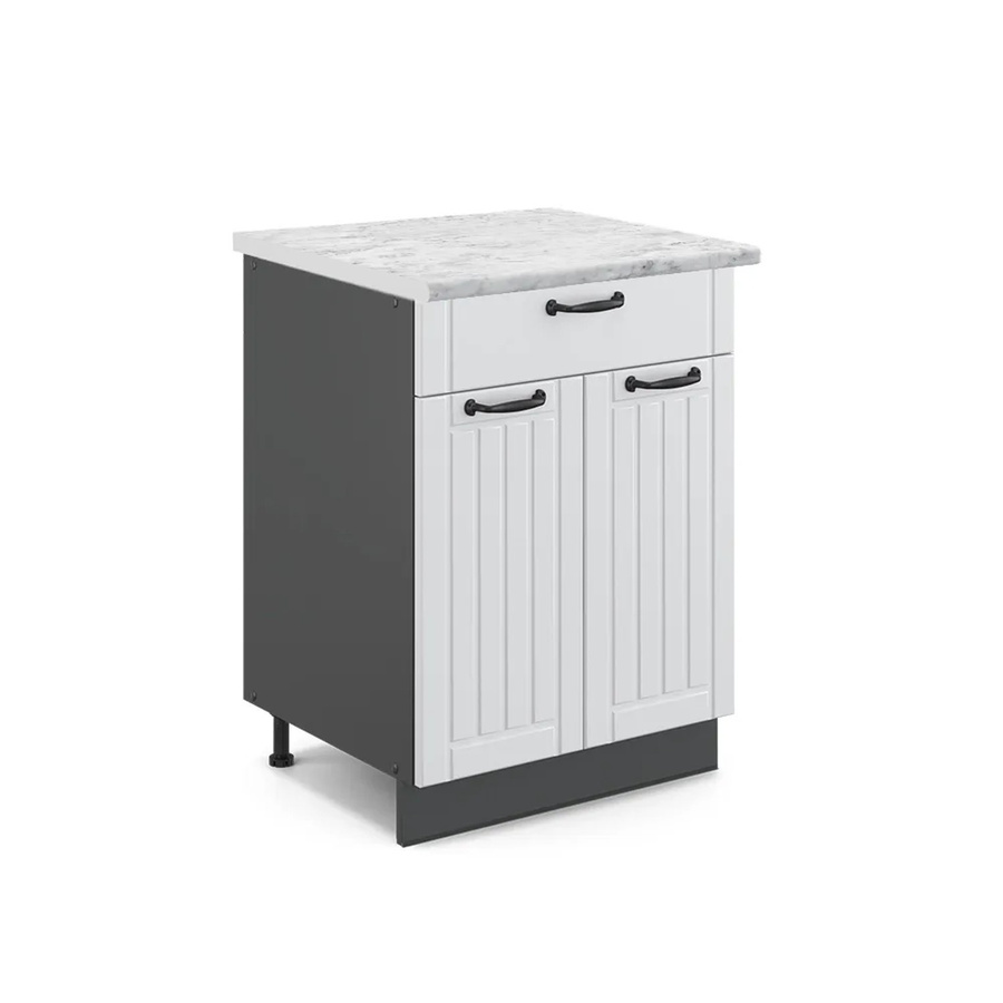 Vicco Küchenunterschrank Fame-Line in Weiß und Anthrazit im Landhausstil mit Schublade und Soft-Close-Funktion, Breite: 60 cm - Bild 2