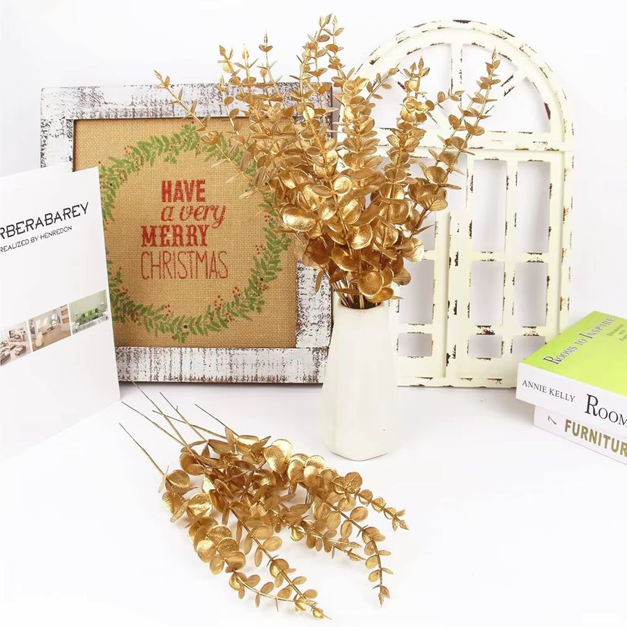 Smr Künstliche Eukalyptusblätter in Gold und Mehrfarbig für Hochzeiten und DIY-Dekorationen - Bild 1
