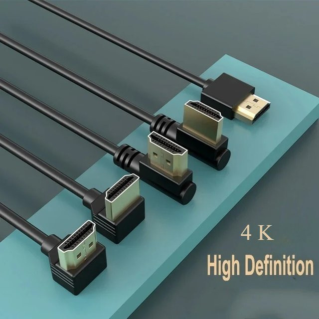 HENRYSIN HDMI 2.0 Kabel mit 90-Grad-Winkel in Schwarz für 4K und 3D - Bild 1