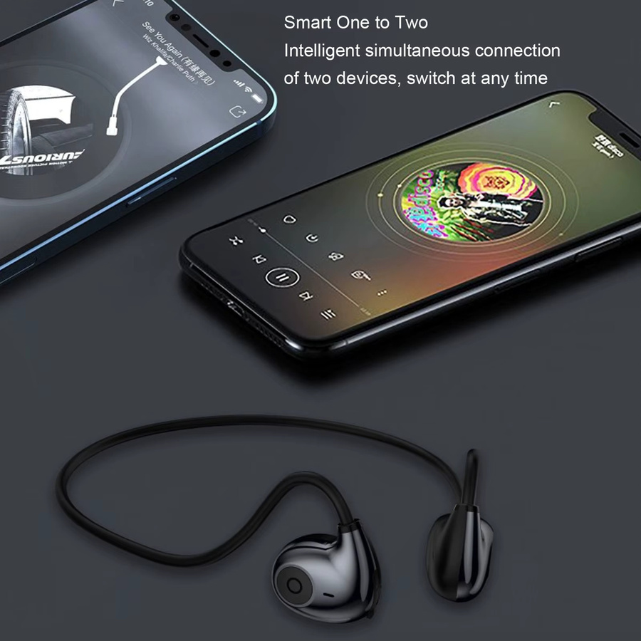 Qiilu Bluetooth 5.2 Kopfhörer in Schwarz mit HiFi-Sound und Open-Ear-Design für den Außenbereich - Bild 4