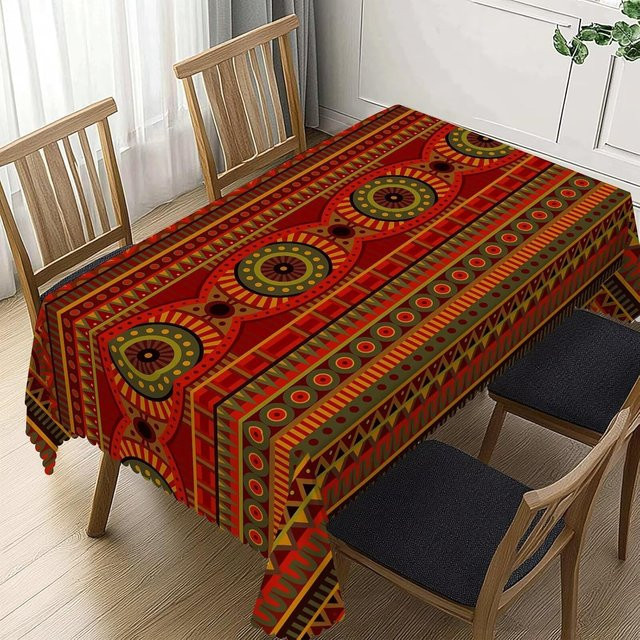 Wasserdichte Tischdecke im afrikanischen Ethno-Stil von JINGYUE Pet, rechteckig, Mehrfarbig, B/L: 140 x 180 cm - Bild 1