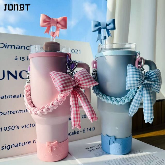 JONBT Lanyard mit Schleife für Stanley Tumbler Trinkbecher und Wasserflaschen in Rot und Pink - Bild 1