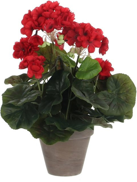 Mica Decorations Kunstpflanze Gerbera in roter Farbe im Keramik-Blumentopf, Höhe: 34 cm, Durchmesser: 20 cm - Bild 1