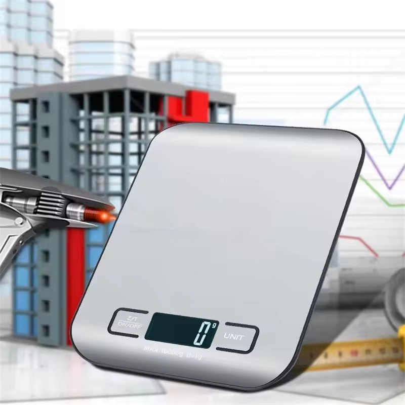 Lionet Digitale Küchenwaage mit LCD-Anzeige aus Edelstahl in Weiß und Silber, Präzisionswaage bis 10 kg mit 1 g Genauigkeit zum Backen und Kochen - Bild 2