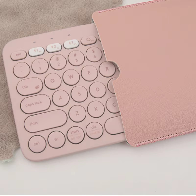 Schutzhülle aus PU-Leder für Logitech K380 Tastatur in Pink - Bild 2