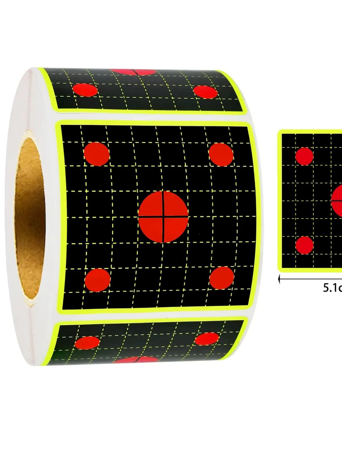 200 Stück Schießquadrat-Übungs-Spritzziele aus Papier mit fluoreszierenden Farbetiketten in Mehrfarbig, Durchmesser: 5,1 cm - Bild 1