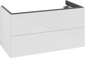 V&B Waschtischunterschrank Antao mit Auszugbeleuchtung, Farbe: Weiß lackiert, B/T/H: 98,8 x 50,4 x 49,6 cm - Bild 1
