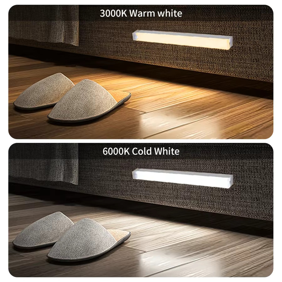 Aamasun LED Schrankleuchte mit Bewegungsmelder, USB wiederaufladbares Nachtlicht in Weiß, Warmweiß - Bild 2