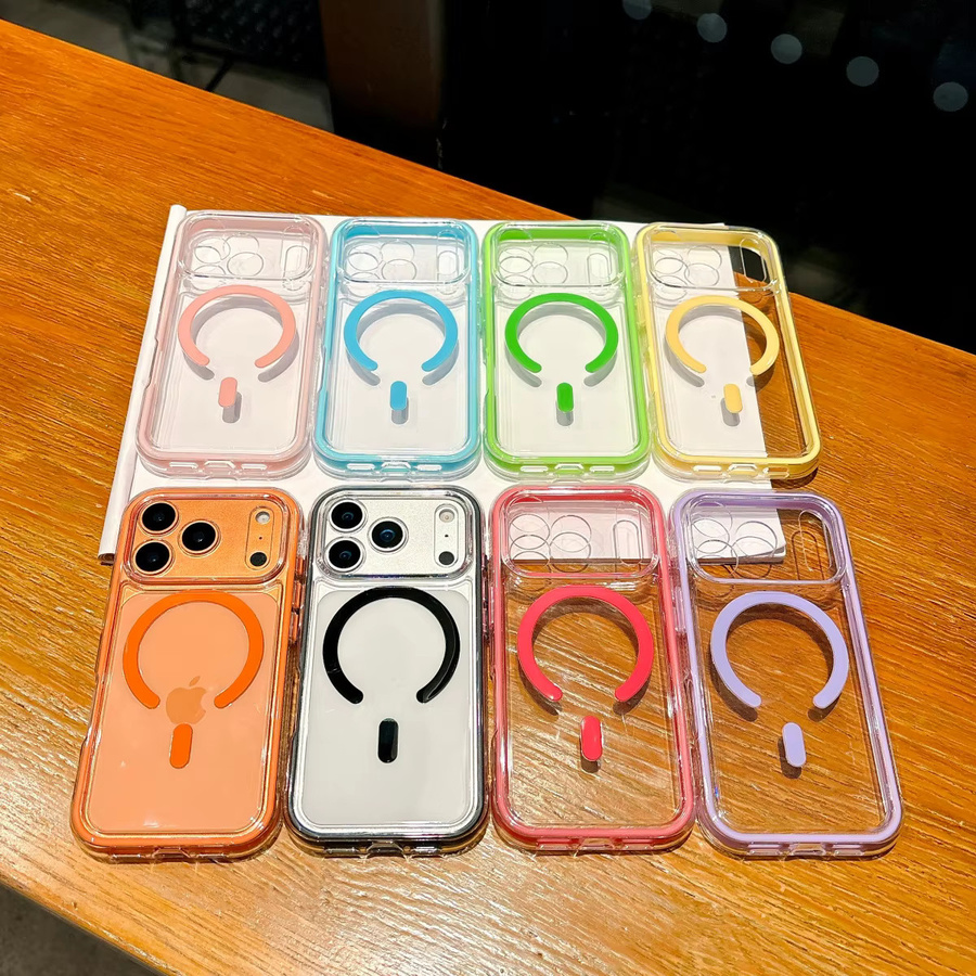 Stoßfeste MagSafe Magnetische Schutzhülle für iPhone 11 bis iPhone 17 Air Pro Max in Transparent Bunt - Bild 3