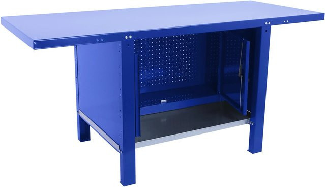 PROREGAL Werkbank BUFFALO aus Metall mit Schrank in Blau, Traglast 700 kg, H x B x T: 83 x 150 x 73 cm - Bild 1