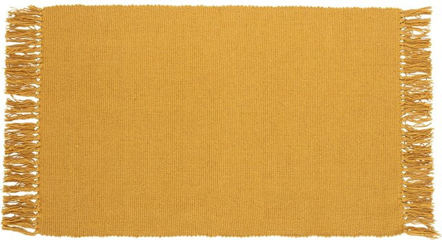 OBI Baumwoll Teppich Uni Mustard mit Fransen B: 50 cm, T: 80 cm - Bild 1