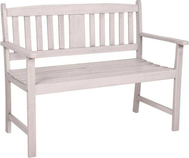 DELUKE Gartenbank AMANDA 2-Sitzer aus Eukalyptusholz in Grau, wetterfeste Terrassenbank mit Armlehnen, Breite: 110 cm, Tiefe: 56,5 cm, Höhe: 86 cm - Bild 1