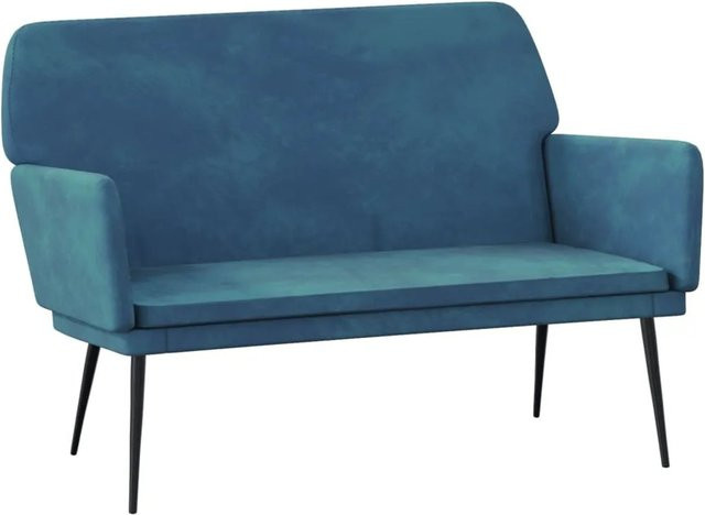 vidaXL Sitzbank aus Samt in Blau, B/T/H: 108 x 79 x 79 cm - Bild 1