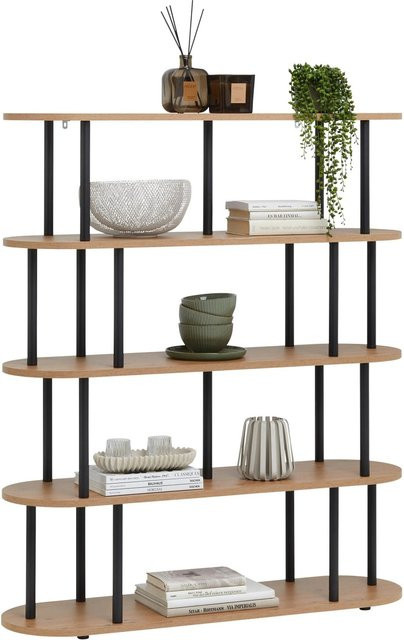 Mömax Regal Nimo in Schwarz und Eiche Artisan für Wohnzimmer, Esszimmer oder Home Office - Bild 1