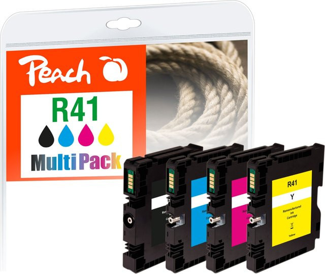 Peach R41 XL Druckerpatronen Set für Ricoh Aficio SG 3100 und SG 3100 snw, wiederaufbereitet, Multicolor (Schwarz, Cyan, Magenta, Gelb) - Bild 1