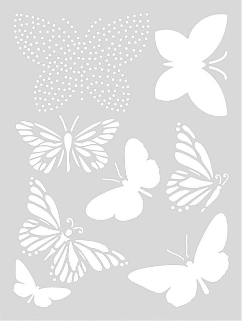 Selbstklebende Rico Design Schablone Schmetterling B: 18,5 cm, H: 24,5 cm - Bild 1