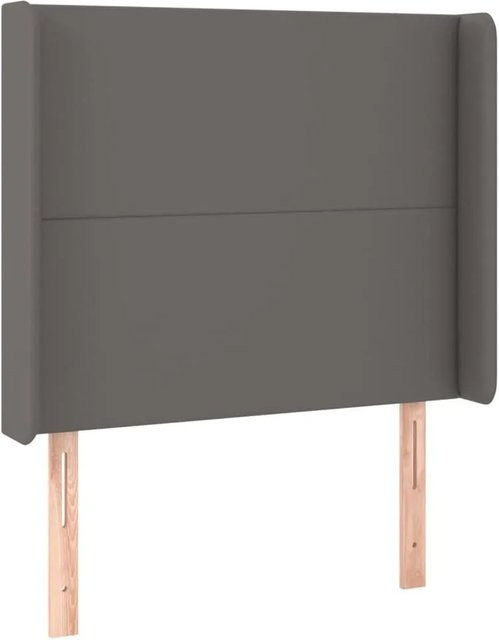 vidaXL Kopfteil mit Ohren in Grau aus Kunstleder, Breite: 83 cm, Tiefe: 16 cm, Höhe: 118 bis 128 cm - Bild 1