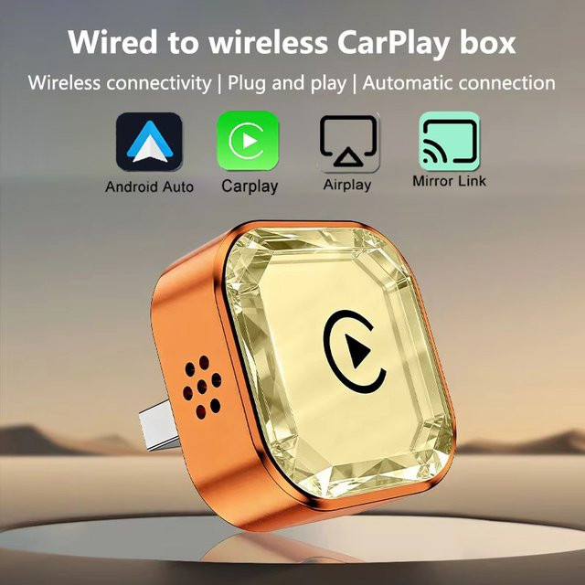 DIXSG 2-in-1 Kabelloser CarPlay und Android Auto Adapter in Silber mit USB Plug & Play für schnelle Verbindung ohne Verzögerung - Bild 1