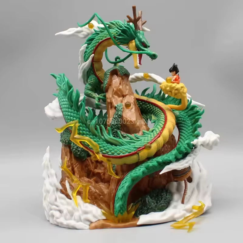 Bandai Dragon Ball Z Shenron und Goku Actionfigur aus Kunststoff, grüne Statue Modell für Sammler, Höhe: 20 cm - Bild 2