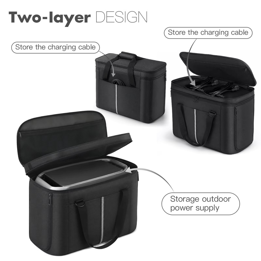 Wasserdichte Ecoflow Tragetasche in Schwarz für Delta 3 Max Plus, Delta 3 Max und River 3/3 Plus Powerstations - Bild 3