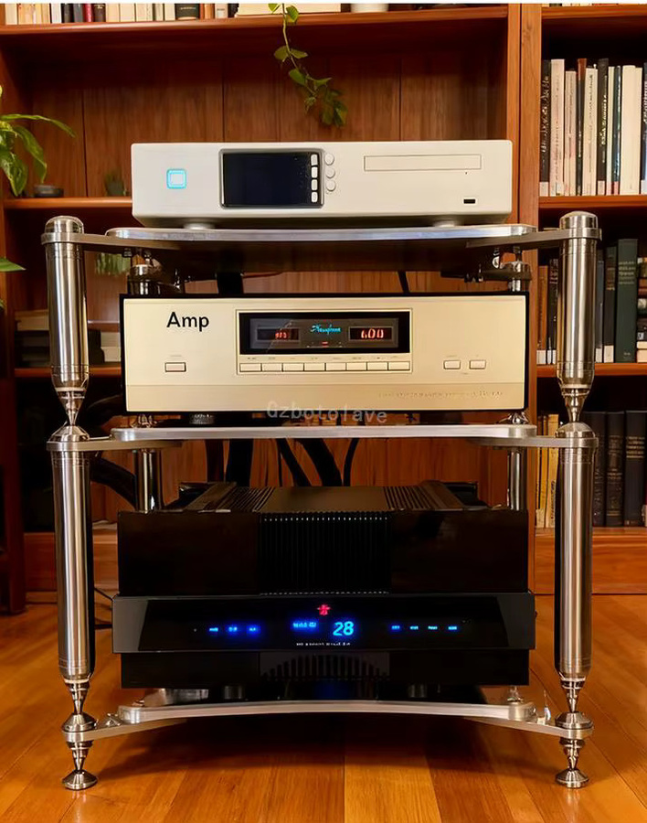 GZbotolave HIFI Audio Lautsprecher Verstärker Gehäuse Rack aus Edelstahl und Aluminium in Silber - Bild 5