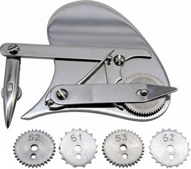 Vintage Präzisions-Punktierstift-Set aus Metall in Silber mit austauschbarem Rollenrad für gepunktete Linien und Dual-Modus-Anreißfunktion - Bild 1