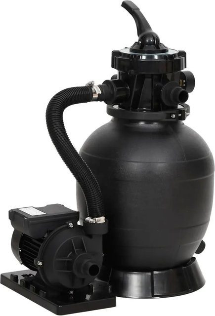 vidaXL Sandfilter für Schwimmbecken mit 6-Wege-Ventil in Schwarz - Bild 1