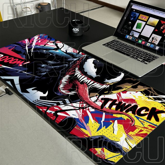Potdemiel Marvel Comic Venom Mauspad, rutschfeste Schreibtischunterlage für PC und Laptop, B/H: 90 x 40 cm, Multicolour - Bild 1