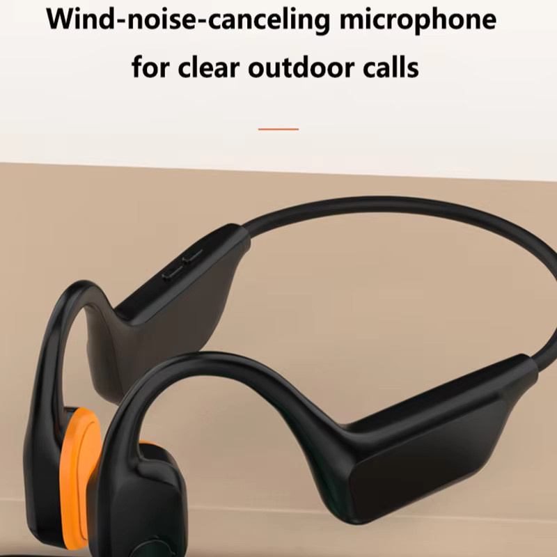 Lenovo Knochenleitungs-Bluetooth-Kopfhörer mit Geräuschunterdrückung und Kartensteckplatz, wasserdicht, Offener Typ, in Schwarz oder Orange - Bild 4