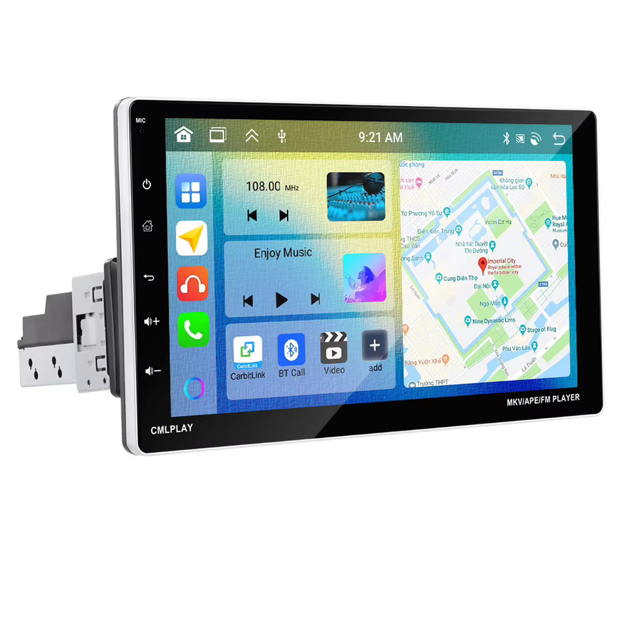 Podofo 1Din Autoradio mit 4GB RAM und 64GB Speicher, Android Auto, Carplay, GPS-Navigation, WLAN, Bluetooth, USB und FM-Radio in Schwarz - Bild 5
