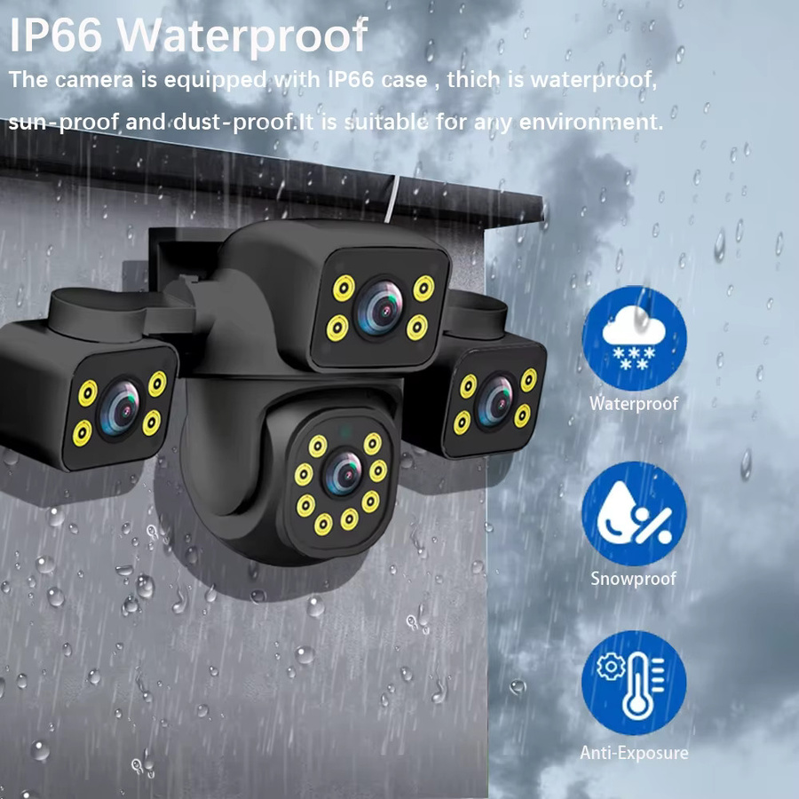 IPC360 Home 15MP IP-Kamera für Außenbereich, WLAN Drei-Linsen-Sicherheitskamera mit PTZ, Auto-Tracking und Drei-Bildschirm-Überwachung, Schwarz - Bild 5