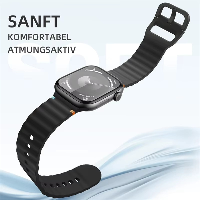 RWBANDS Uhrenarmband Silikon, Schwarz, Unisex - Bild 3