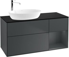 V&B Waschtischunterschrank Finion in Schwarz lackiert, Breite: 120 cm, Tiefe: 50,1 cm, Höhe: 50,1 cm - Bild 1