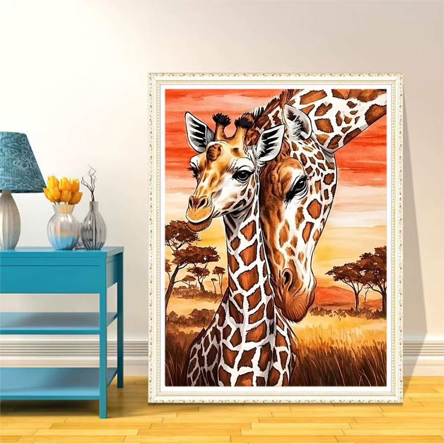 EverShine DIY Diamant-Stickerei Giraffe 5D Vollbohr-Mosaik Set in Multicolour, Breite: 20,0 cm, Höhe: 30,0 cm - Bild 3