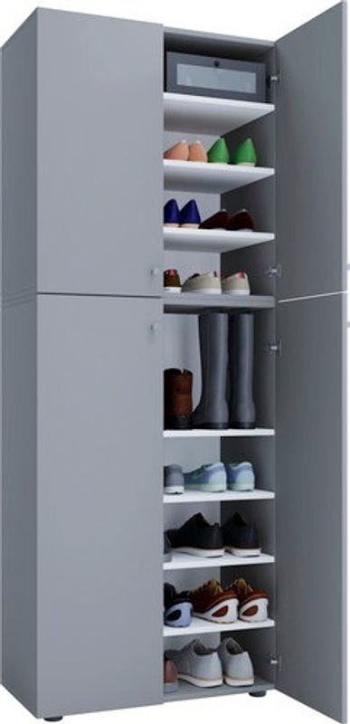VCM Schuhschrank Lona XXL in Grau mit modernem Design und Türen, B/H/T: 70 x 184 x 40 cm - Bild 2