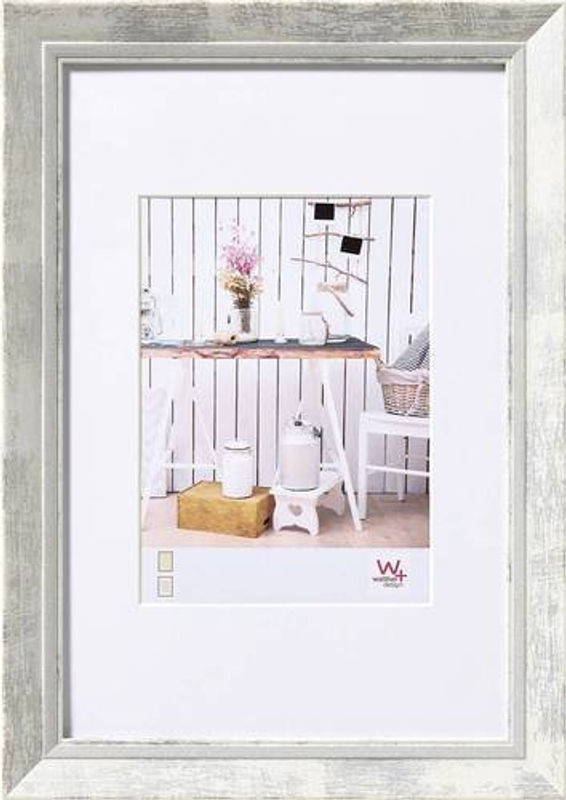 Walther Design Chalet Bilderrahmen in Landhausoptik aus Kunststoff mit Passepartout, Weiß, B/H: 20 x 30 cm - Bild 1
