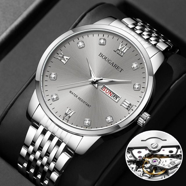 StrideBox Armbanduhr Automatik, Edelstahl, Silber, Herren - Bild 1