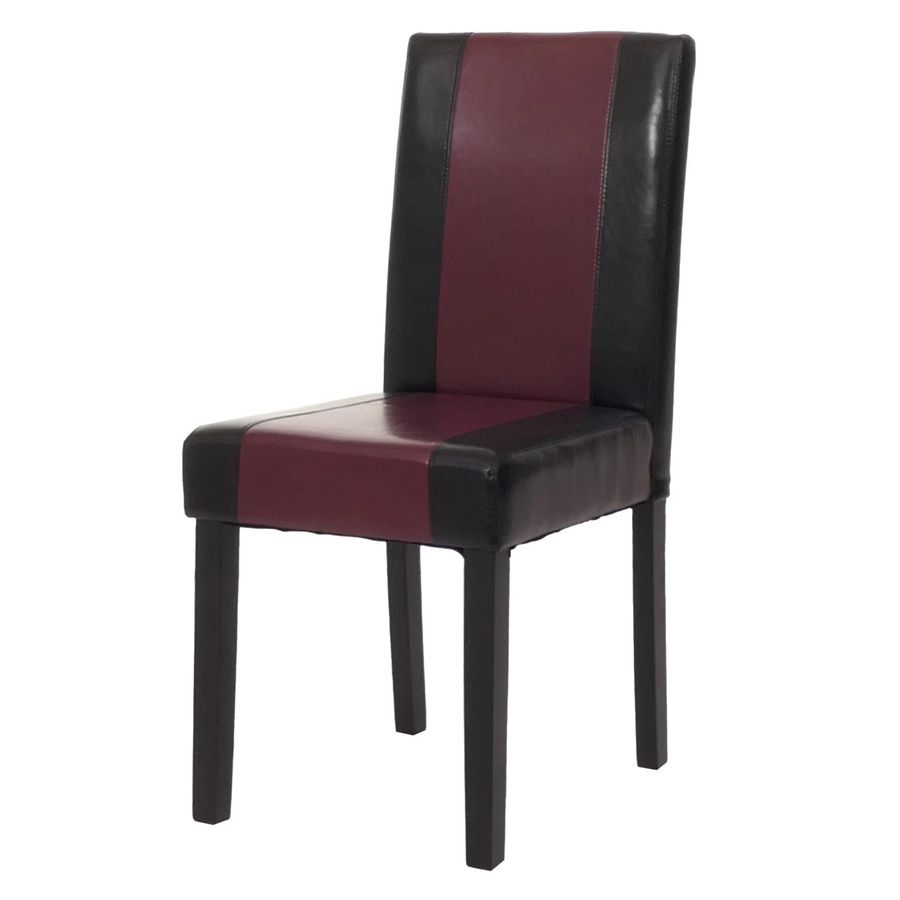 CHEFGASTRO Esszimmerstuhl Klassisch Modern in Schwarz/Rot aus Kunstleder mit dunklen Beinen, B/T/H: 90 x 43 x 56 cm, Sitzhöhe: 45 cm - Bild 2