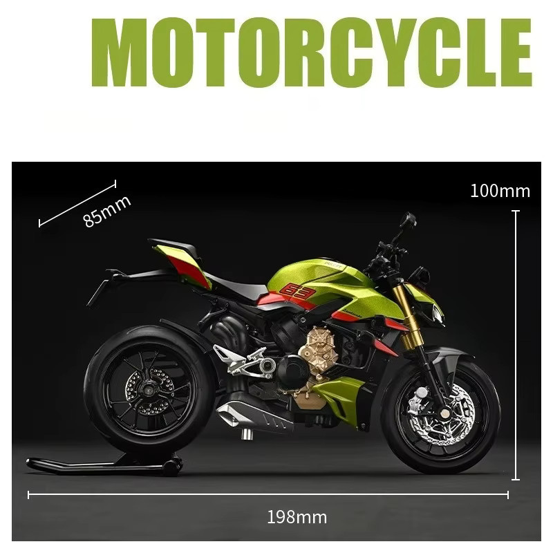 WELLY Ducati V4S Motorradmodell aus Legierung im Maßstab 1/12, Farbe: Rot - Bild 3