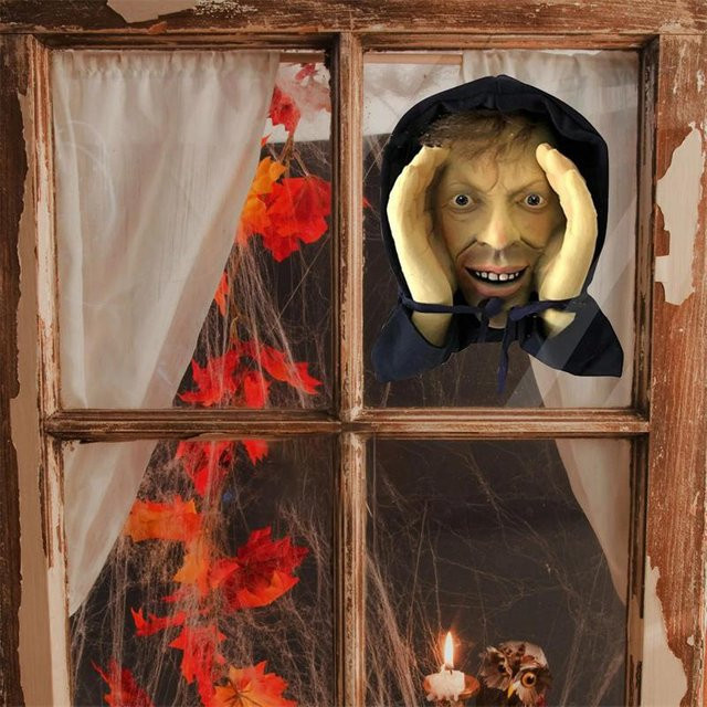 Yaye Halloween Fensteraufkleber Gruseliger Spanner Dekoration für Innen- und Außenbereich in Braun und Multicolour - Bild 1