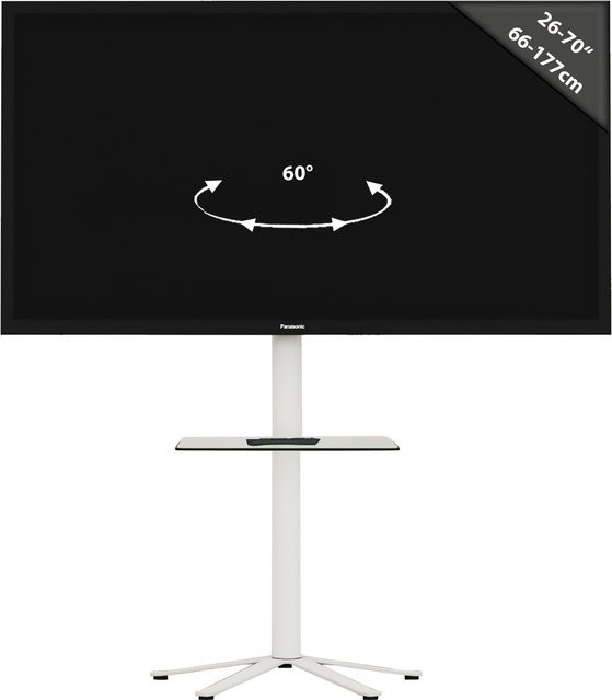 VCM TV-Bodenständer Xila in Weiß mit Zwischenboden für 32-70 Zoll, H x B x T: 100 x 61 x 61 cm - Bild 1