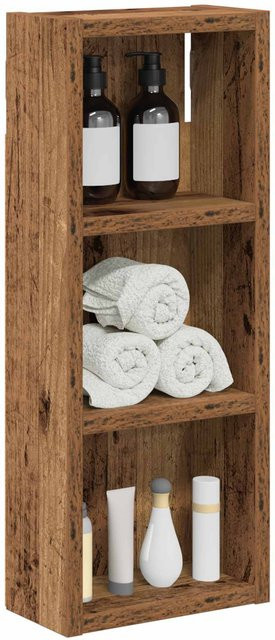 Yiwydaa Badezimmer-Wandschrank in Braun mit Regalfächern, B/T/H: 20 x 10 x 50 cm - Bild 1