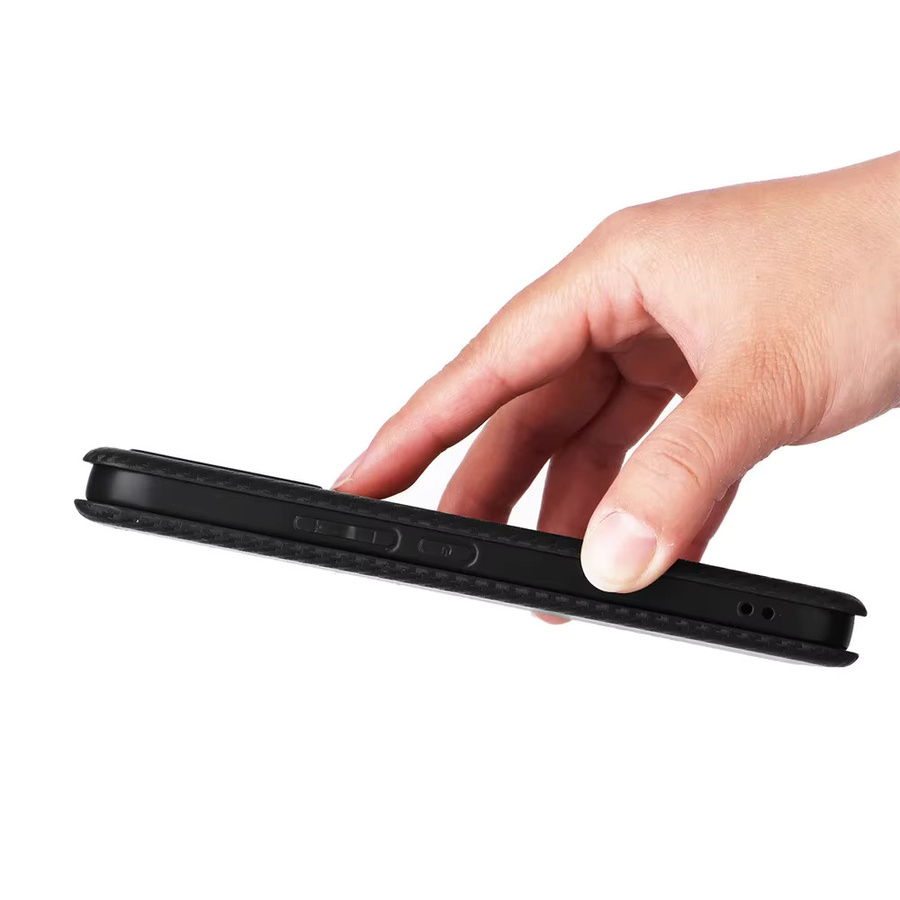 Magnetische Flip-Schutzhülle mit Carbon-Faser-Muster für Xiaomi Poco F8 Pro Ultra F7 F6 X6 X5 M6 in Schwarz und Grün mit Kartenfach - Bild 5