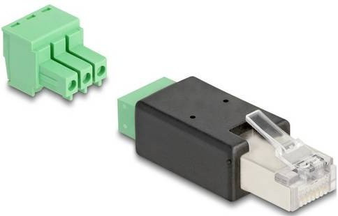 Delock Netzwerk Adapter RJ45 mit Schraubklemmen Schwarz-Grün - Bild 1