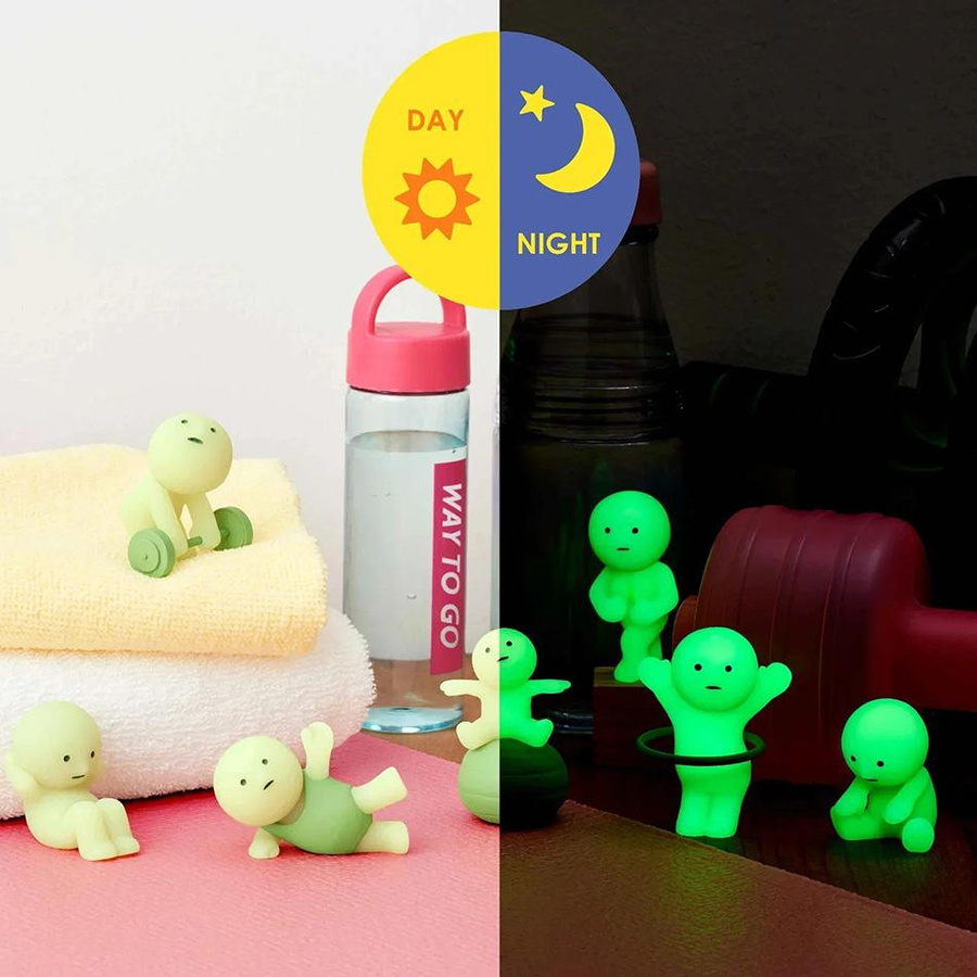 Yiran toy 1 Blindbox Actionfiguren Yoga Schlafzimmer Serie grün nachtleuchtend - Bild 3