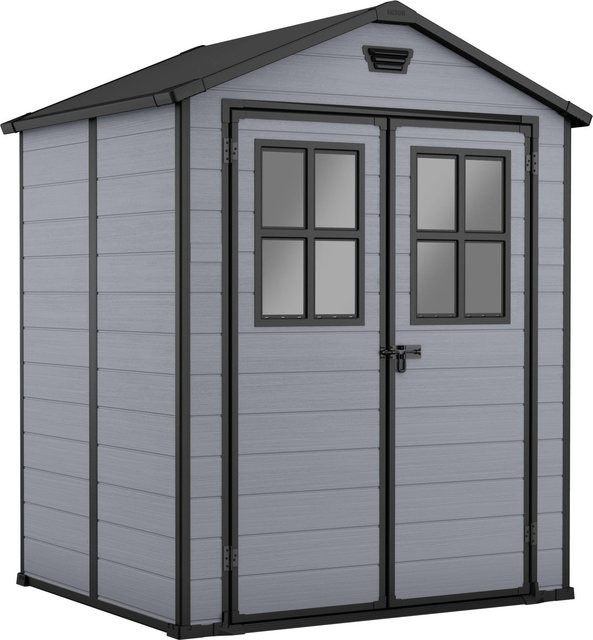 Keter Gerätehaus Lineus aus Kunststoff in Grau mit 2,5 m² Fläche und Doppeltür, B/T/H: 152 x 152 x 185 cm - Bild 1